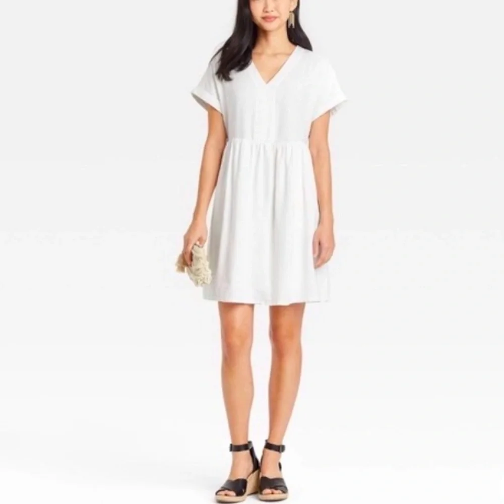 (L)- Universal Thread Women’s Short Sleeve Shirt Dress